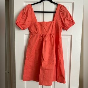 Coral puff sleeve sundress